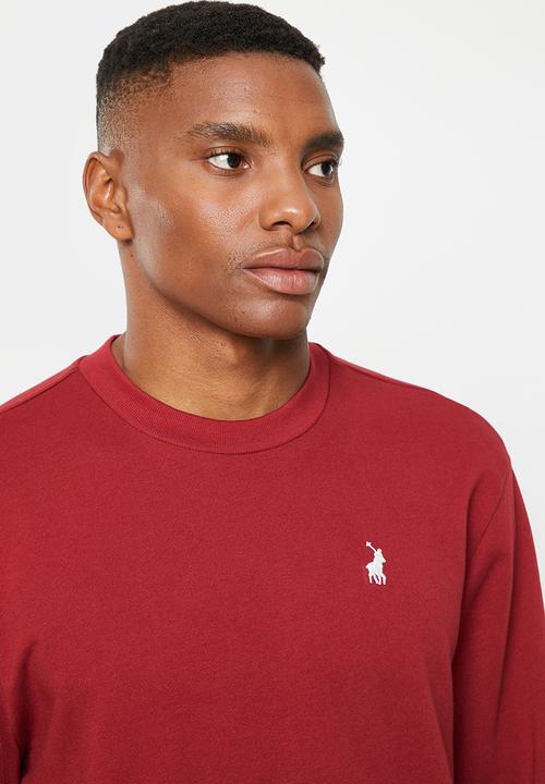 POLO - Men sport long sleeve sweat top - burgundy