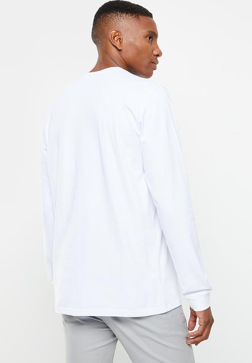 POLO - Mens crest logo long sleeve tee - white