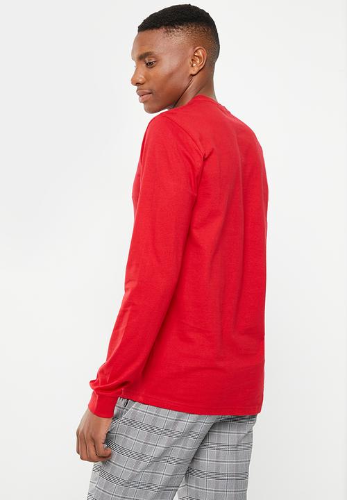 POLO - Mens crest logo long sleeve tee - red