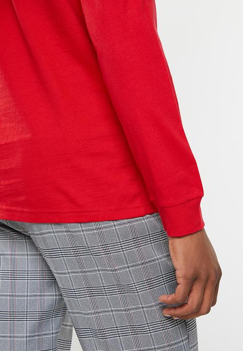 POLO - Mens crest logo long sleeve tee - red