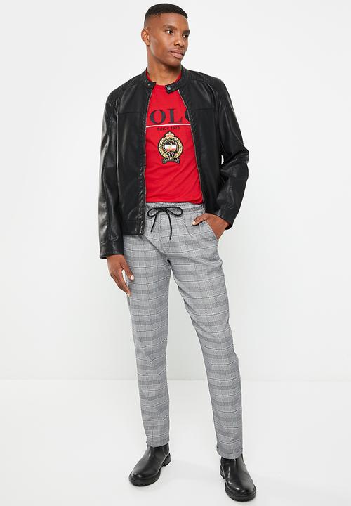 POLO - Mens crest logo long sleeve tee - red