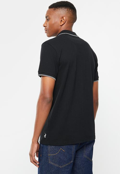 POLO - Mens emb logo short sleeve golfer - black