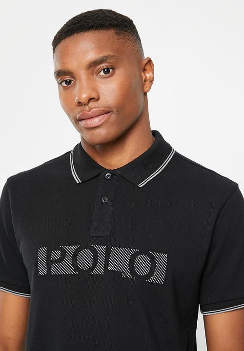 POLO - Mens emb logo short sleeve golfer - black