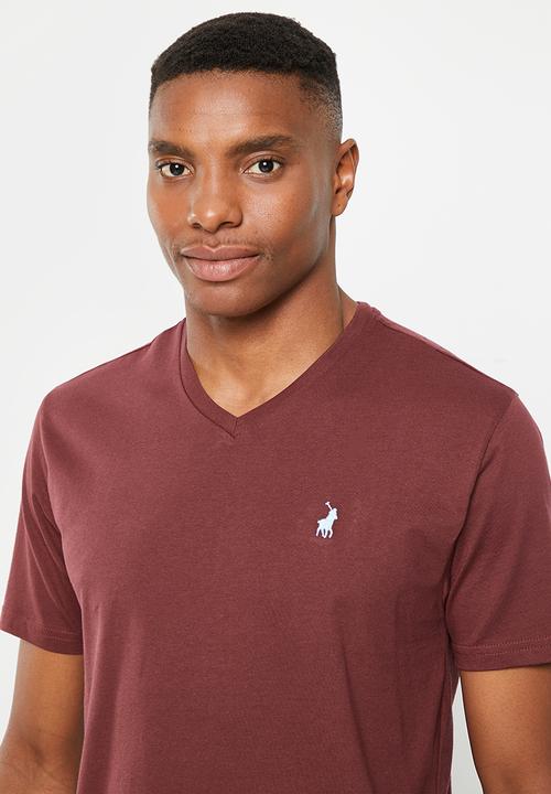 POLO - Mens v-neck short sleeve tee - burgundy