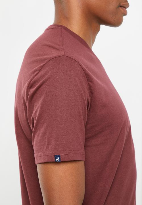 POLO - Mens v-neck short sleeve tee - burgundy