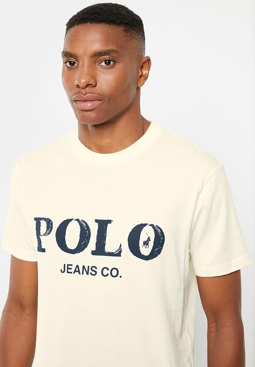 POLO - Mens pjc print logo short sleeve  tee - ecru