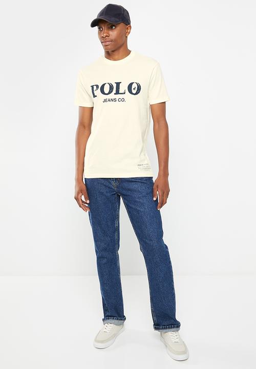 POLO - Mens pjc print logo short sleeve  tee - ecru