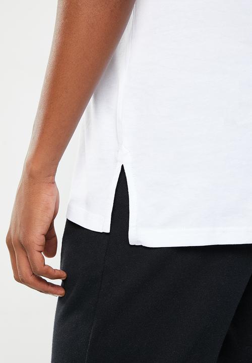 POLO - Men sport longer length short sleeve tee - white