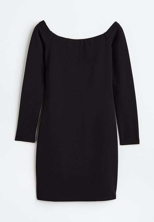 H&M - Off-the-shoulder jersey dress - black