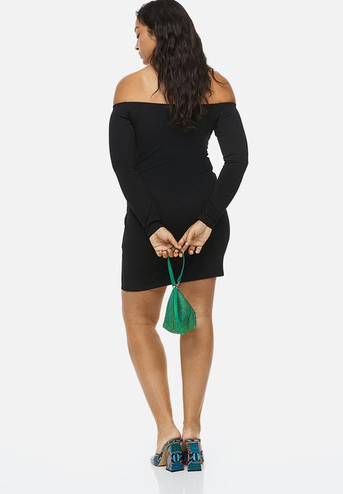 H&M - Off-the-shoulder jersey dress - black