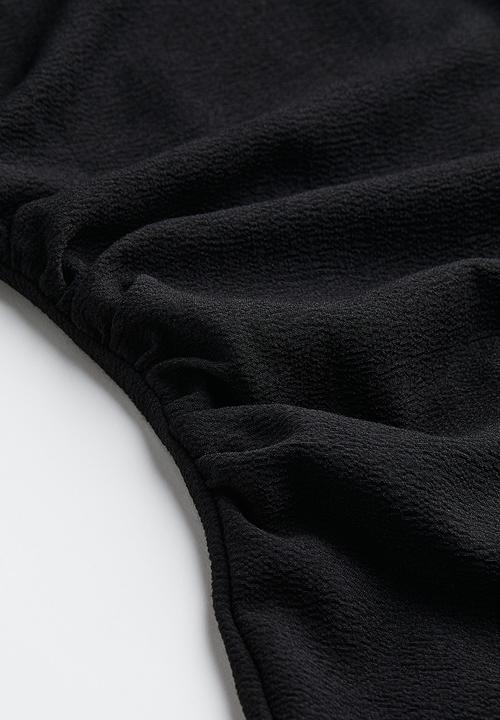 H&M - Gathered crêpe dress - black