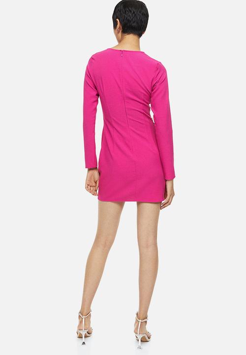 H&M - Gathered crêpe dress - cerise