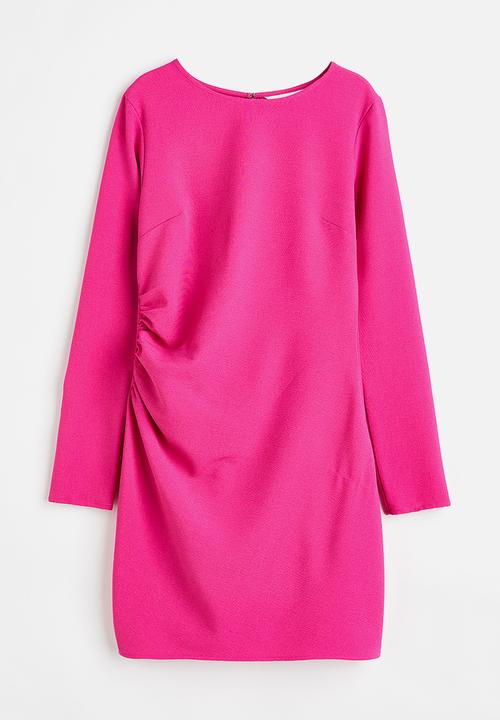 H&M - Gathered crêpe dress - cerise