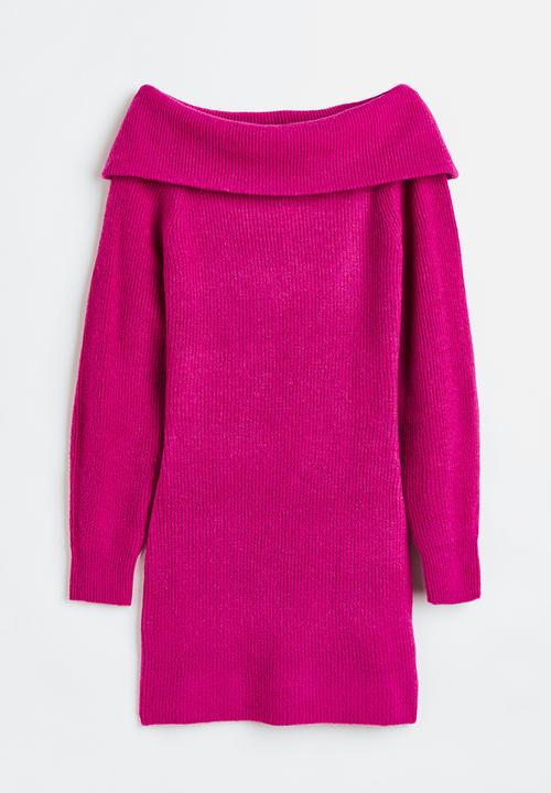 H&M - Off-the-shoulder bodycon dress - cerise