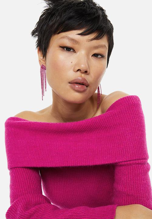 H&M - Off-the-shoulder bodycon dress - cerise