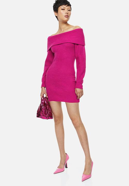 H&M - Off-the-shoulder bodycon dress - cerise