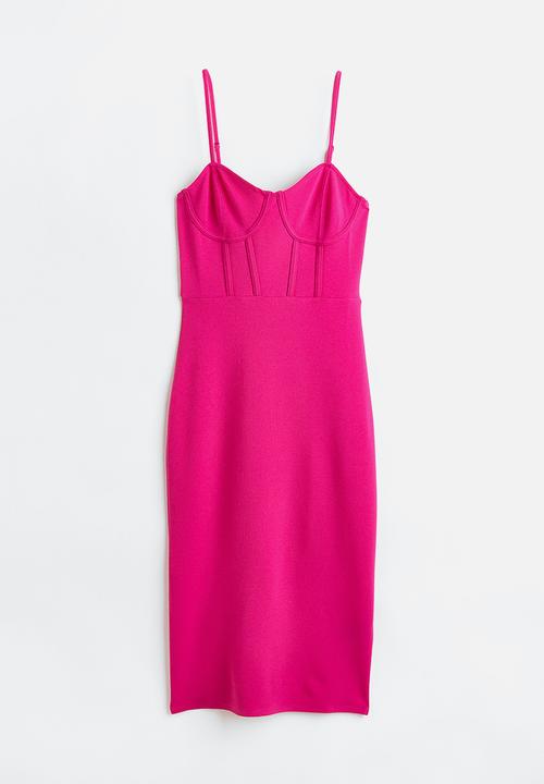 H&M - Jersey bodycon dress - cerise 