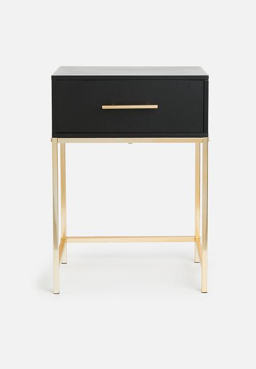 Sixth Floor - Kirsten bedside table - black & gold