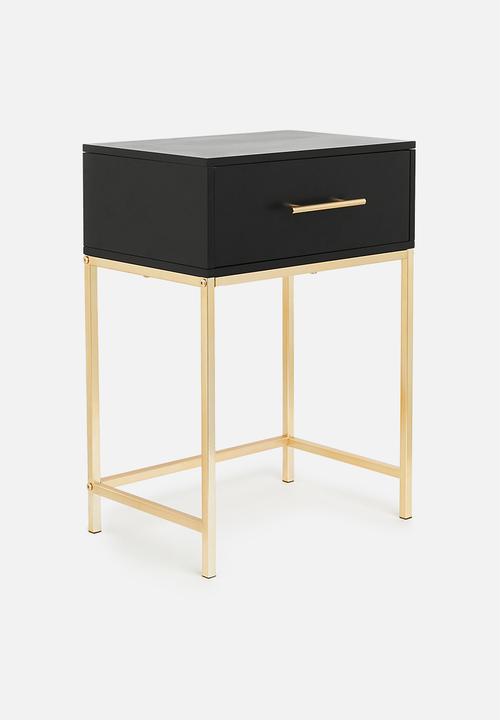 Sixth Floor - Kirsten bedside table - black & gold