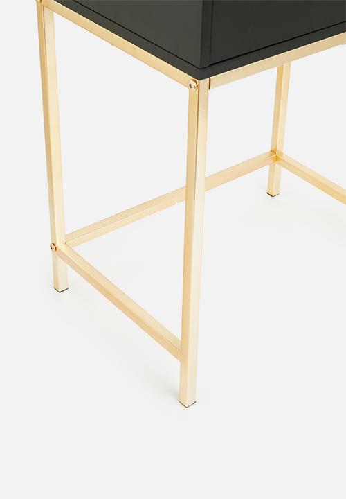 Sixth Floor - Kirsten bedside table - black & gold