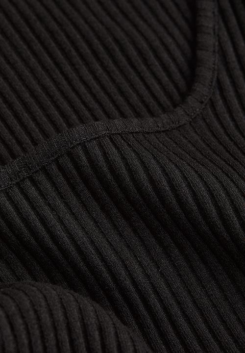 H&M - Ribbed bodycon dress - black