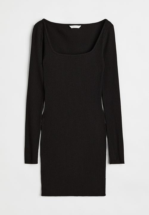 H&M - Ribbed bodycon dress - black