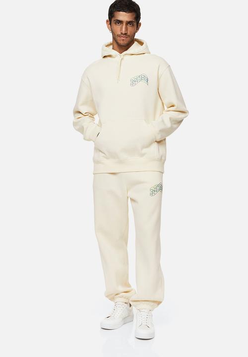 H&M - Relaxed fit printed hoodie - cream/pause