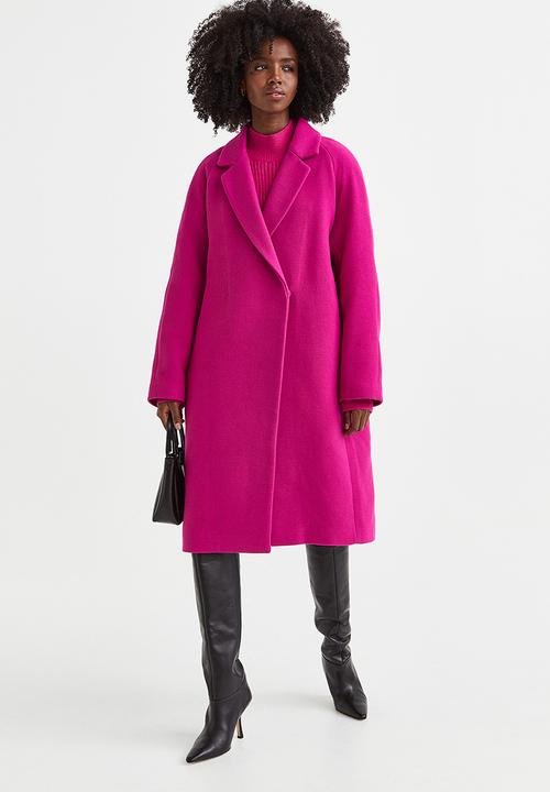H&M - Double-breasted coat - cerise