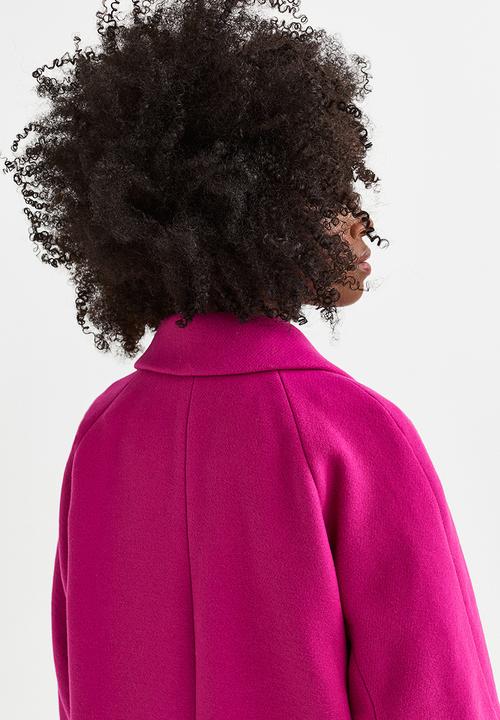 H&M - Double-breasted coat - cerise