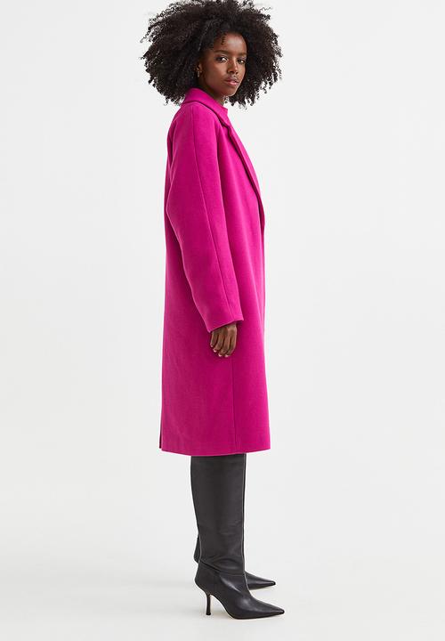 H&M - Double-breasted coat - cerise