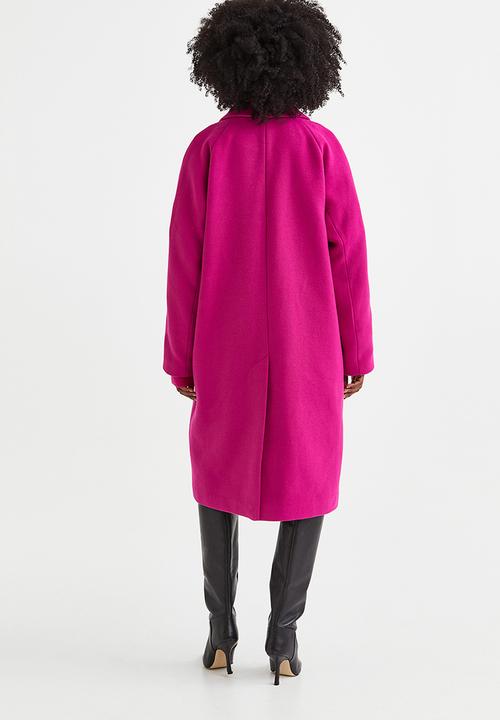 H&M - Double-breasted coat - cerise