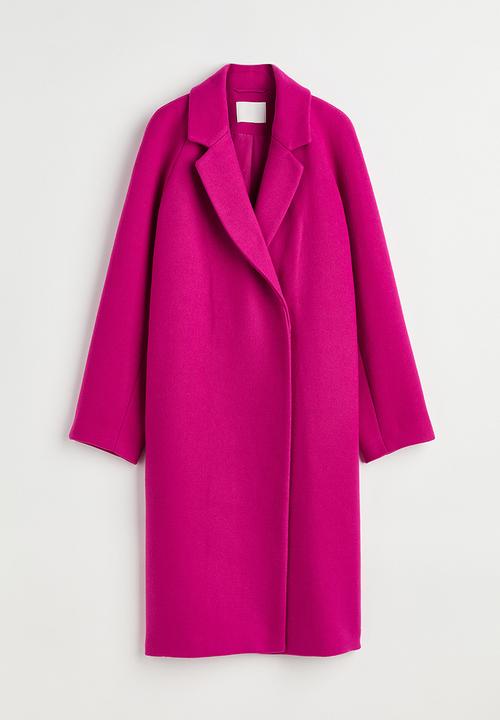H&M - Double-breasted coat - cerise
