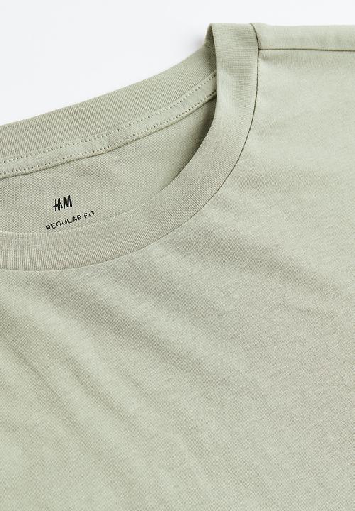 H&M - Regular fit jersey top - light sage green