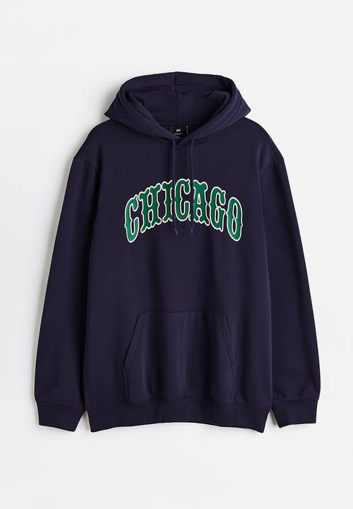 H&M - Regular fit hoodie - dark blue/chicago 