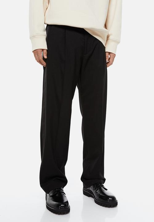 H&M - Relaxed fit tuxedo trousers - black