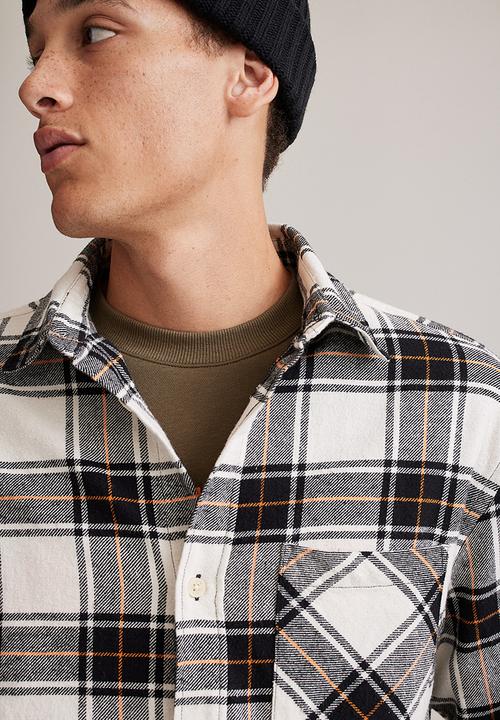 H&M - Cotton twill shirt - black/white checked