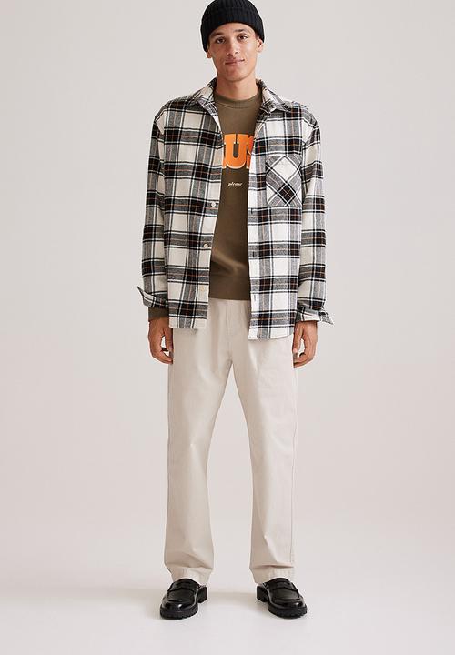 H&M - Cotton twill shirt - black/white checked