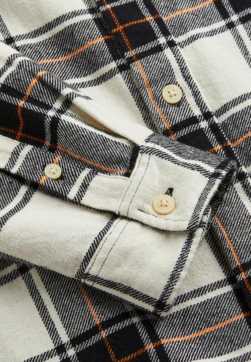H&M - Cotton twill shirt - black/white checked