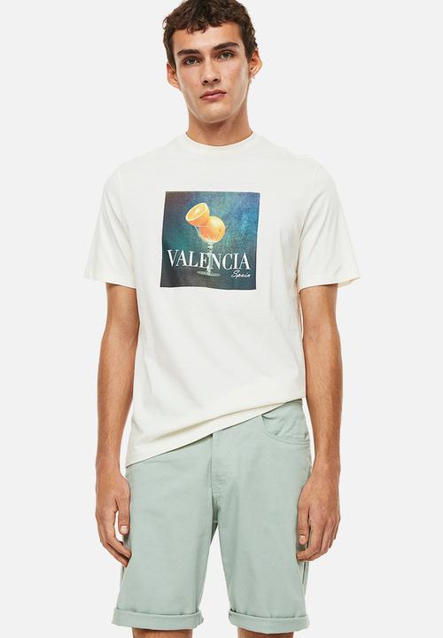 H&M - Slim fit cotton twill shorts - light green