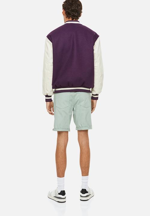 H&M - Slim fit cotton twill shorts - light green