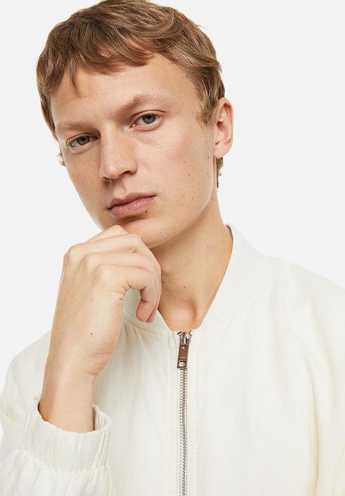 H&M - Linen bomber jacket - cream