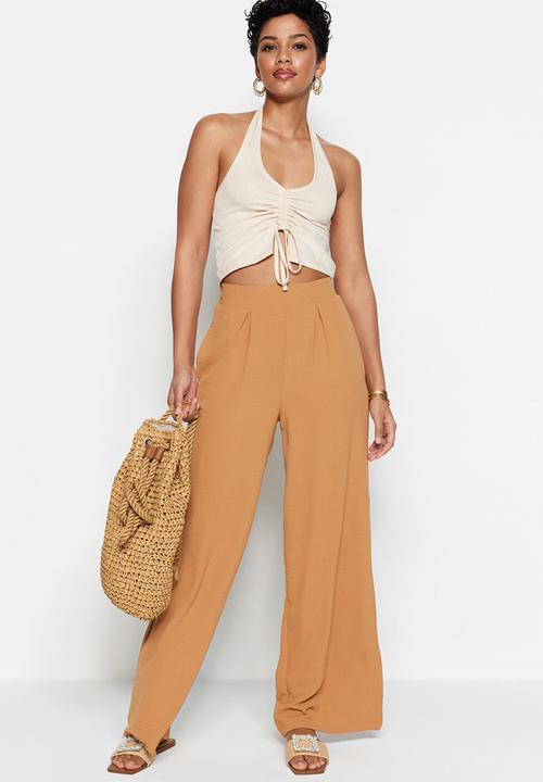 Trendyol - High waist trousers - camel