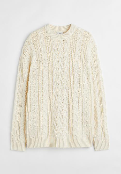 H&M - Relaxed fit cable-knit jumper - beige