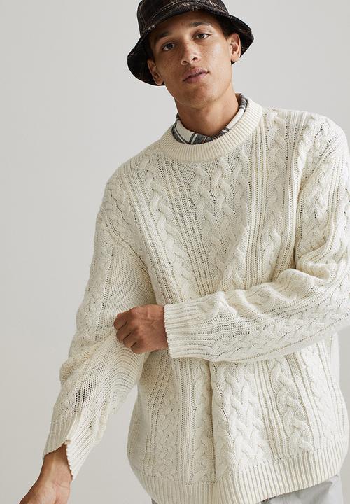 H&M - Relaxed fit cable-knit jumper - beige