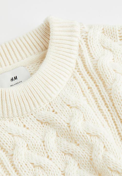 H&M - Relaxed fit cable-knit jumper - beige