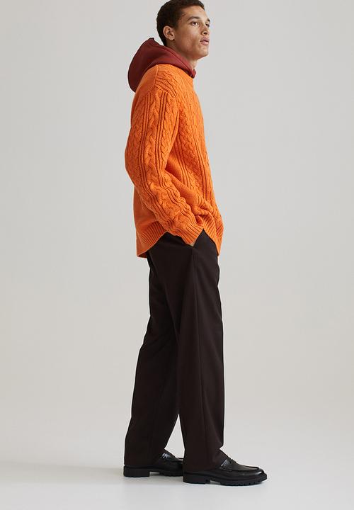 H&M - Relaxed fit cable-knit jumper - orange