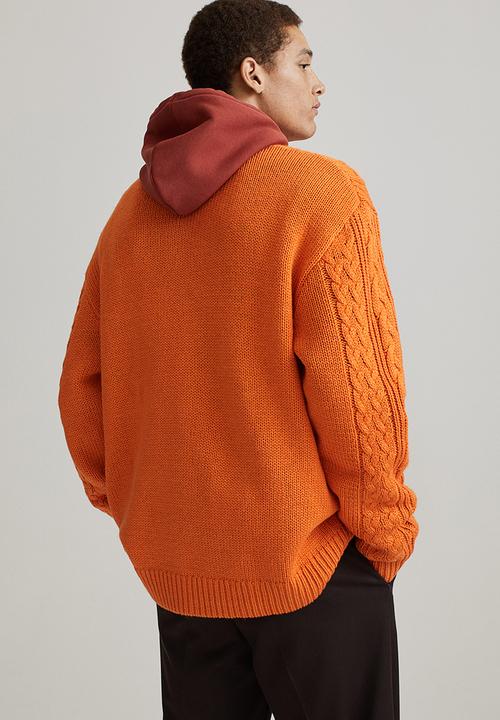 H&M - Relaxed fit cable-knit jumper - orange