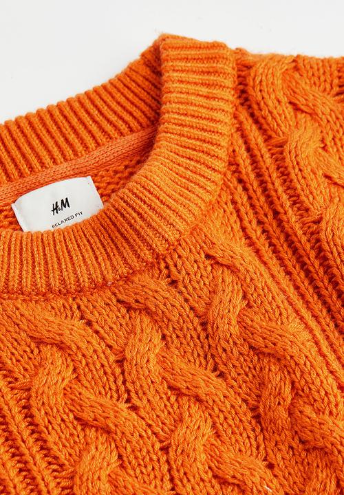 H&M - Relaxed fit cable-knit jumper - orange