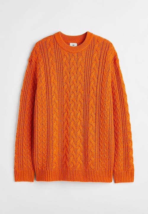 H&M - Relaxed fit cable-knit jumper - orange