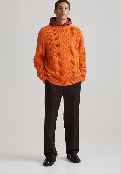 H&M - Relaxed fit cable-knit jumper - orange